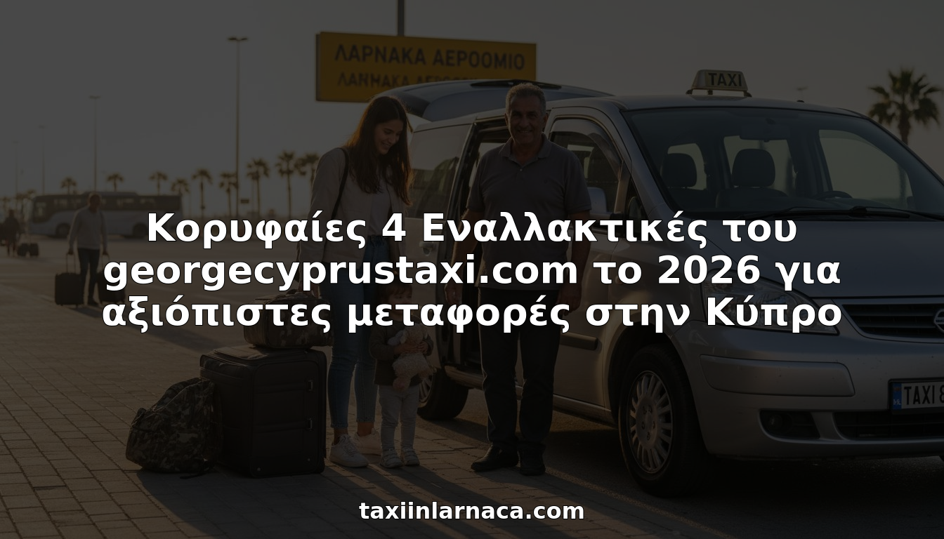 Οδηγός ταξί με την οικογένειά του περιμένει στο πεζοδρόμιο του αεροδρομίου Λάρνακας.