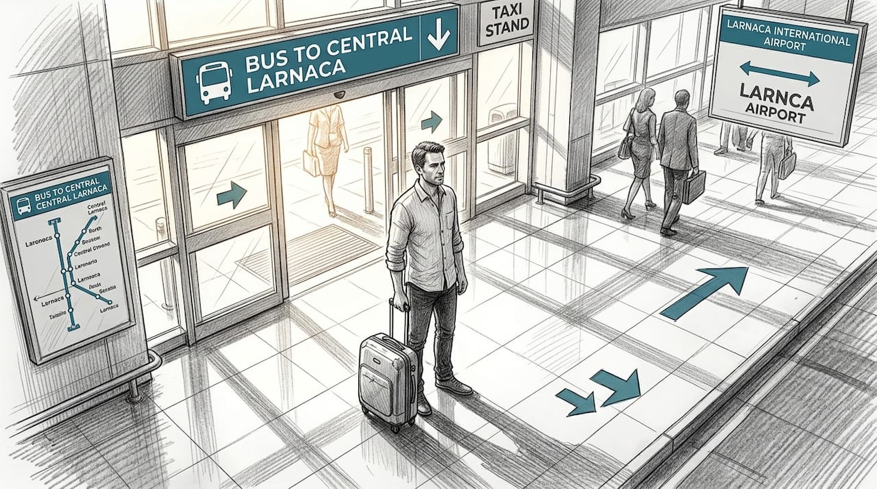 Traveler choosing airport ride options